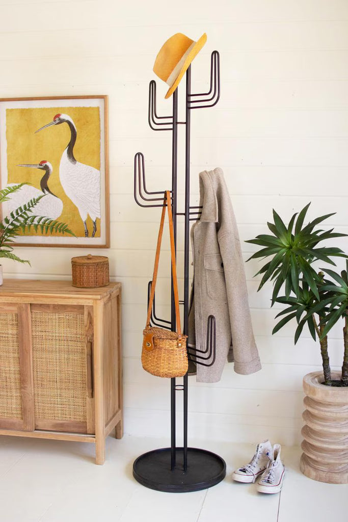 BLACK IRON CACTUS COAT TOWER - KD NOT FREIGHT — Kalalou CLA1391