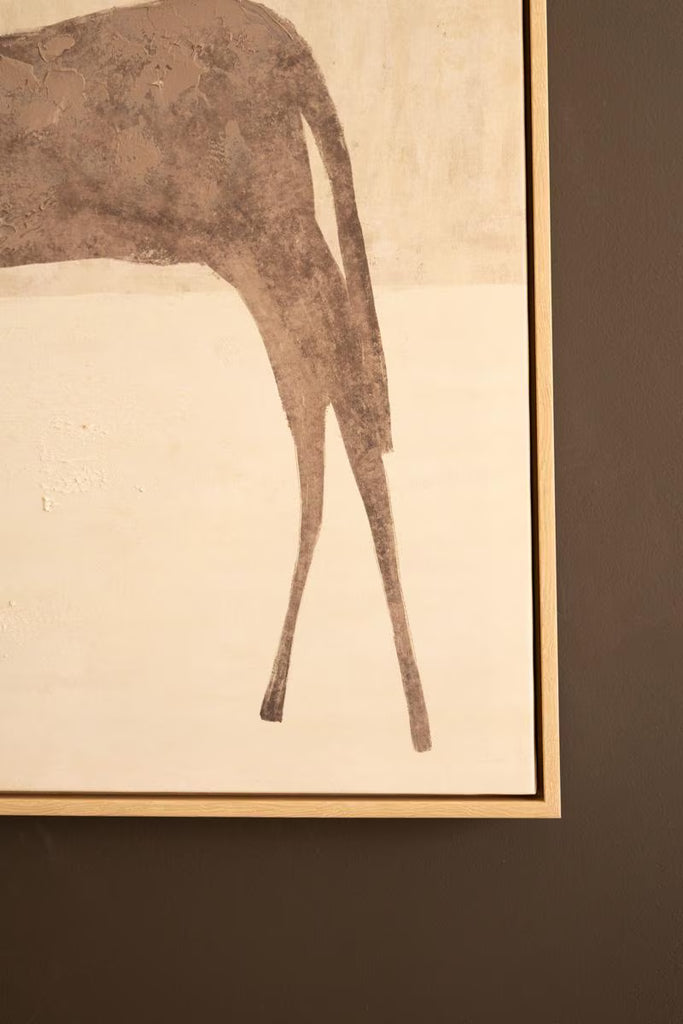 Framed Painting Two Horses with Sun – image 2
