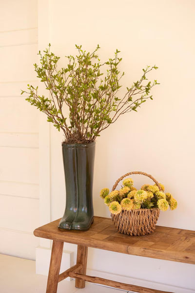 Large Ceramic Green Boot Vase – image 1