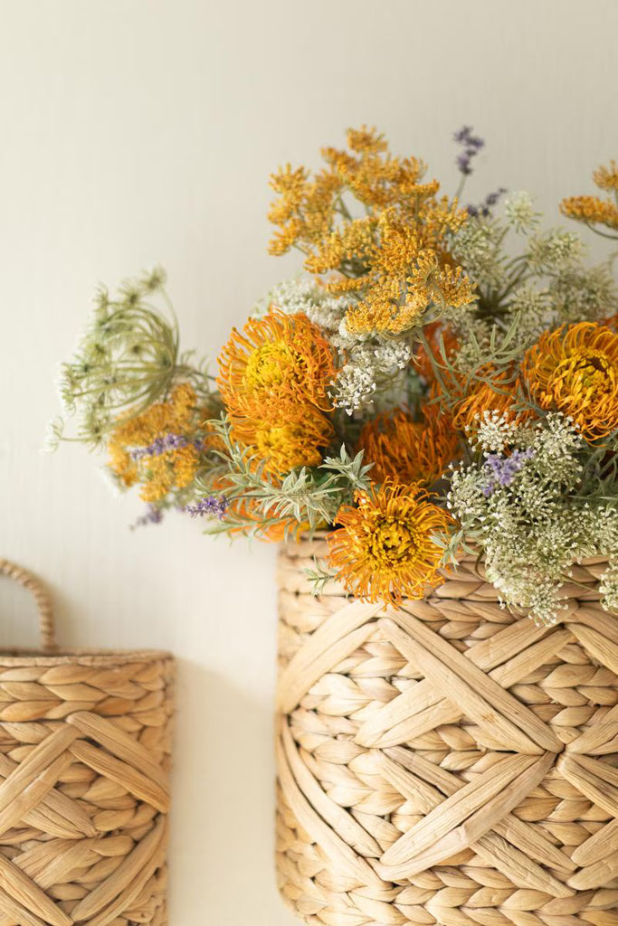Set of 2 Water Hyacinth Wall Baskets - view 2