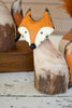 Set of 2 Recycled Wood and Iron Foxes – image 2