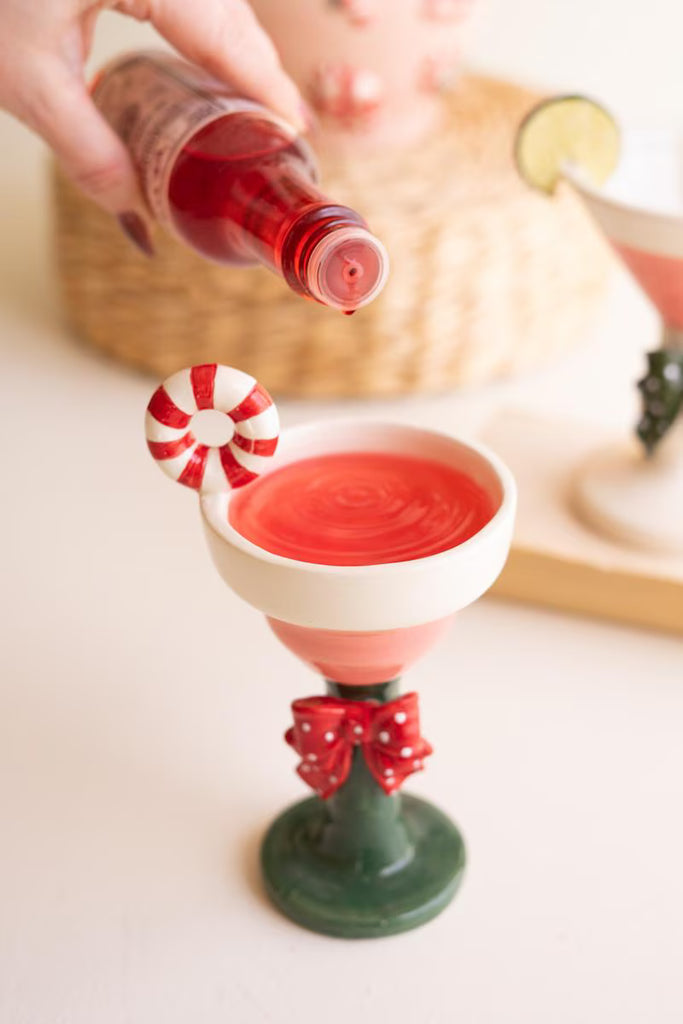 Set of 2 Ceramic Christmas Martini Glasses - view 6