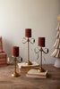 Set of 3 Antique Brass Pillar Candle Stands -bow Detail – image 2