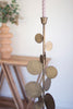 SET OF TWO ANTIQUE BRASS CANDLE HOLDERS WITH ROUND DISCS DETAIL — Kalalou CLL2852