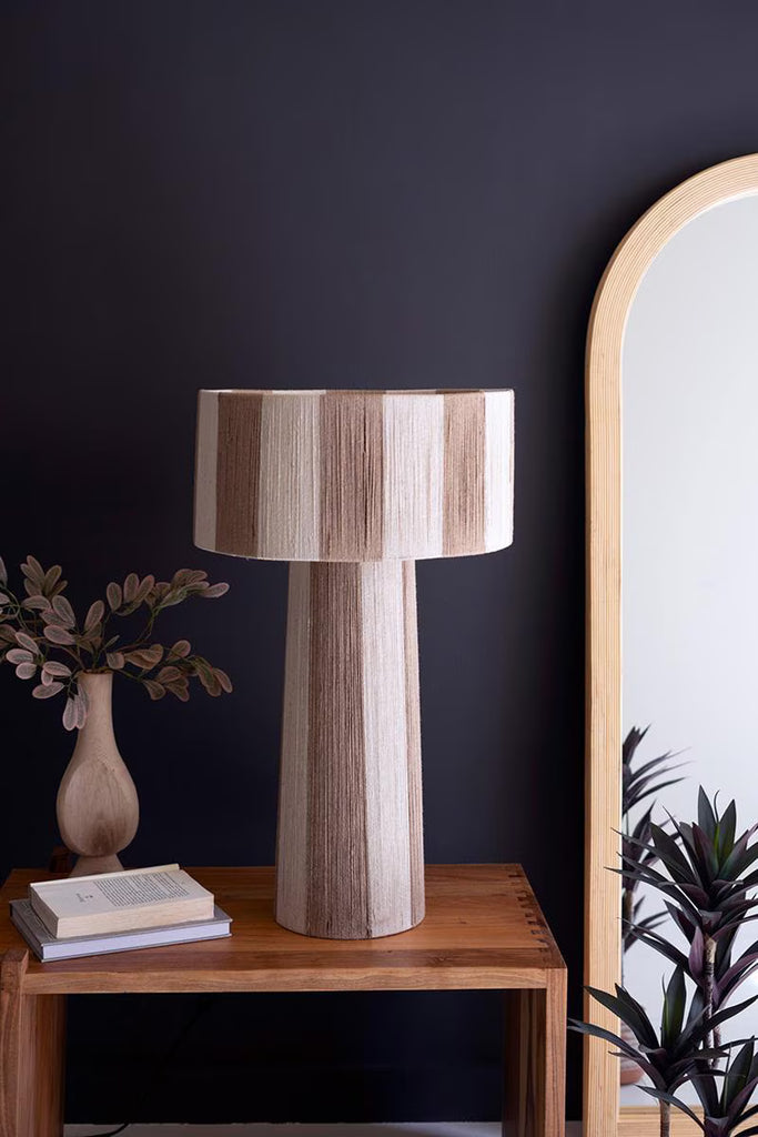 NATURAL AND KHAKI JUTE TABLE LAMP WITH SHADE — Kalalou NNL2746