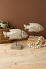 Set of 2 Carved Recycled Wooden Fish on Stands – image 4
