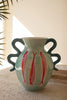 Ceramic Colorful Fish Vase with Blue Squiggle Handles – image 3