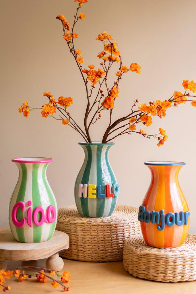 Set of 3 Ceramic Hello Vases – image 1