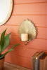ANTIQUE BRASS PALM LEAF CANDLE SCONCE (MIN 2) — Kalalou CLL2556K