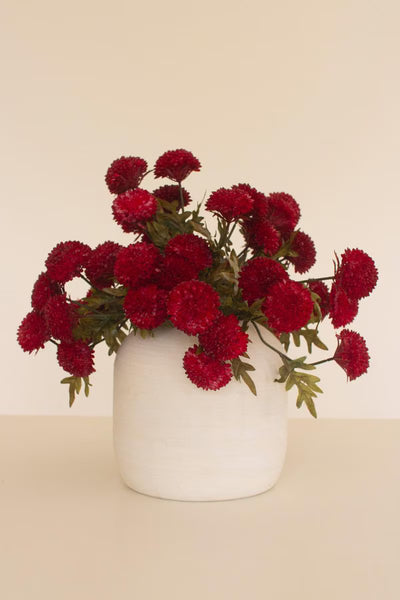 BUNDLE OF SEVEN  ARTIFICIAL ZINNIAS - RED — Kalalou CHAL1002