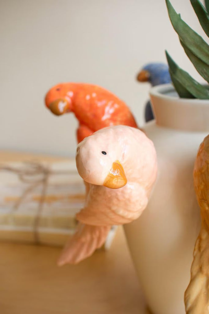 Ceramic Parrots Vase – image 3