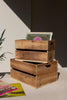 Set of 2 Slatted Wooden Crates - Natural Finish - view 1