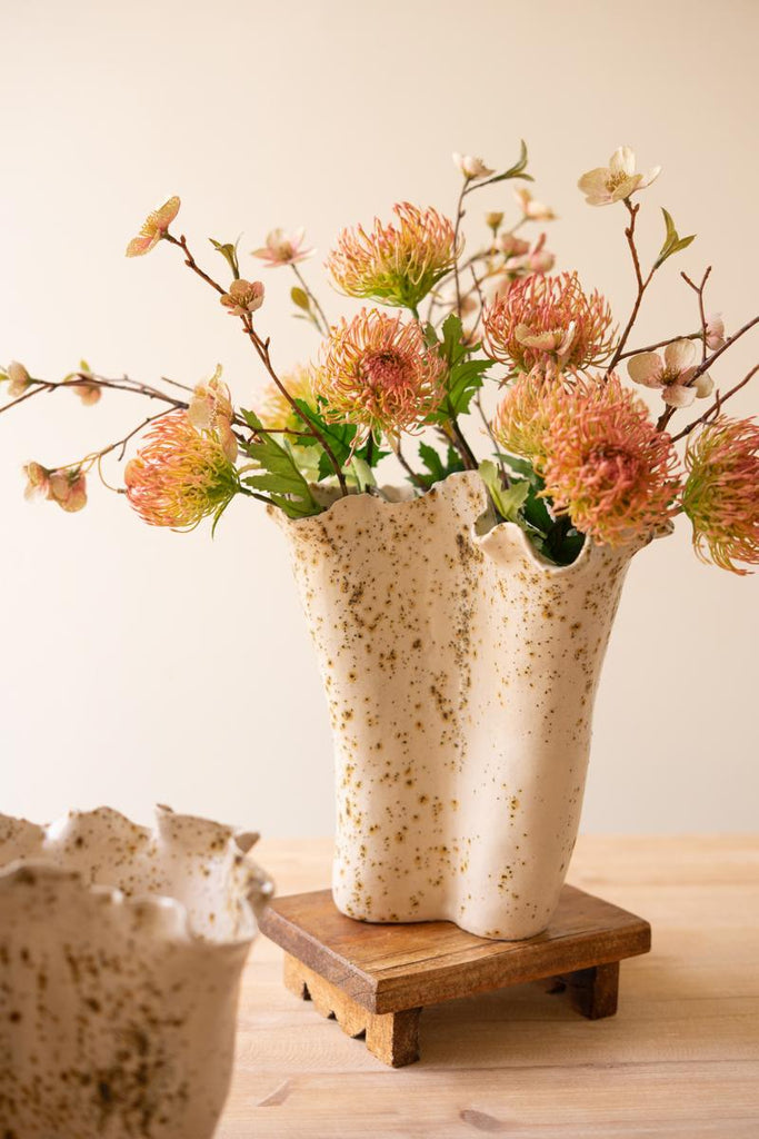 Set of 2 Ceramic Rustic Edge Vases – image 3