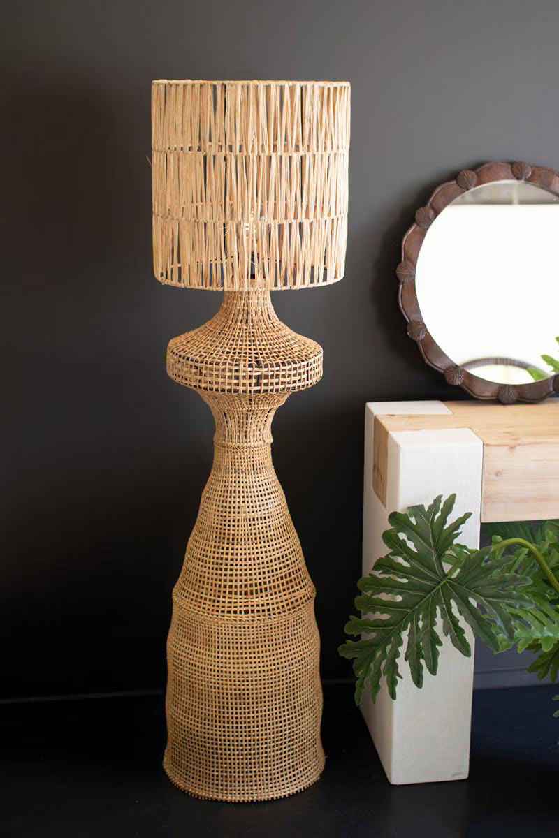 Rattan Floor Lamp with Shade - 60" Tall – image 1