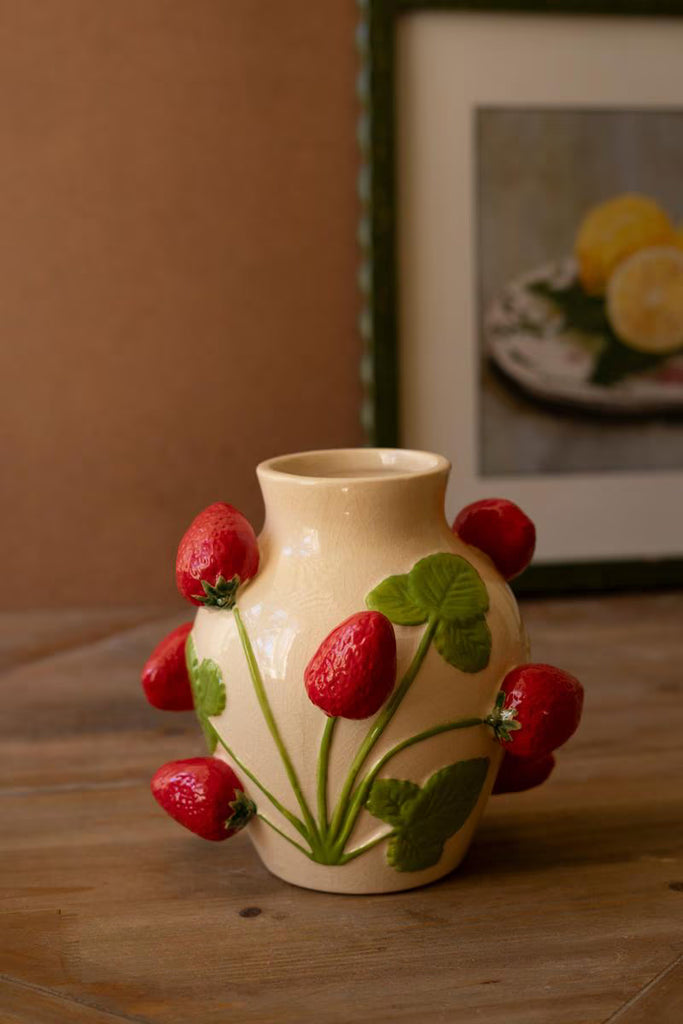 Small Ceramic Strawberries Vase - view 1