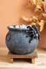 Black Terracota Halloween Candy Cauldron with Spider - view 1