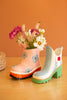 Set of 2 Ceramic Colorful Rubber Boot Vases - view 4
