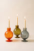 Set of 3 Glass Ball Taper Candle Holders - One Each Color – image 4