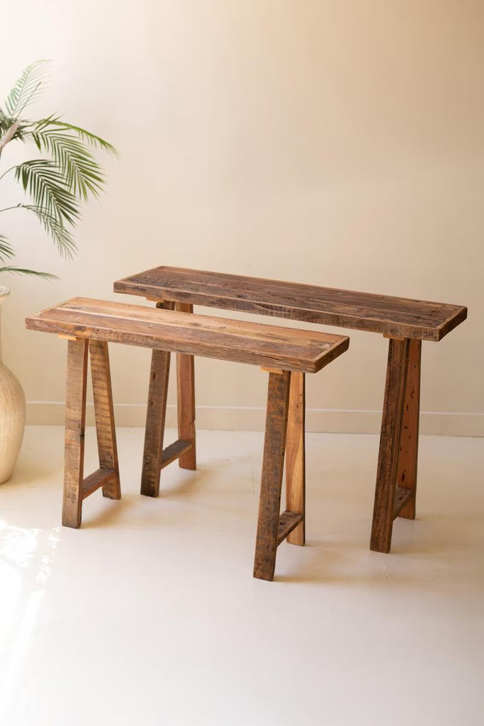 Set of 2 Recycled Wooden Consoles – image 4