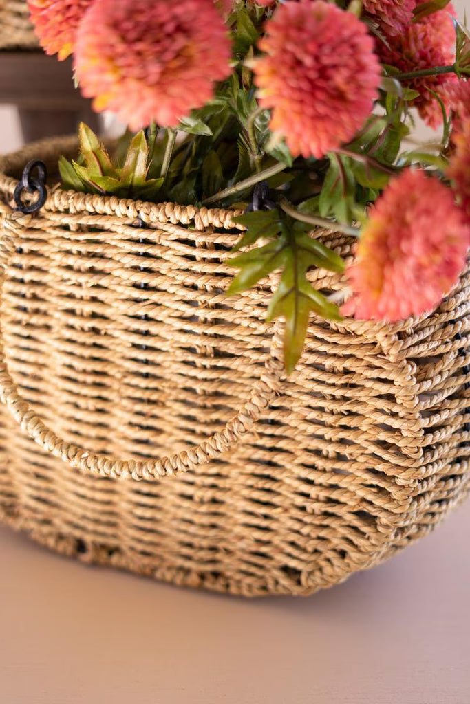 Set of 2 Woven Vine Baskets with Hinged Handles – image 2