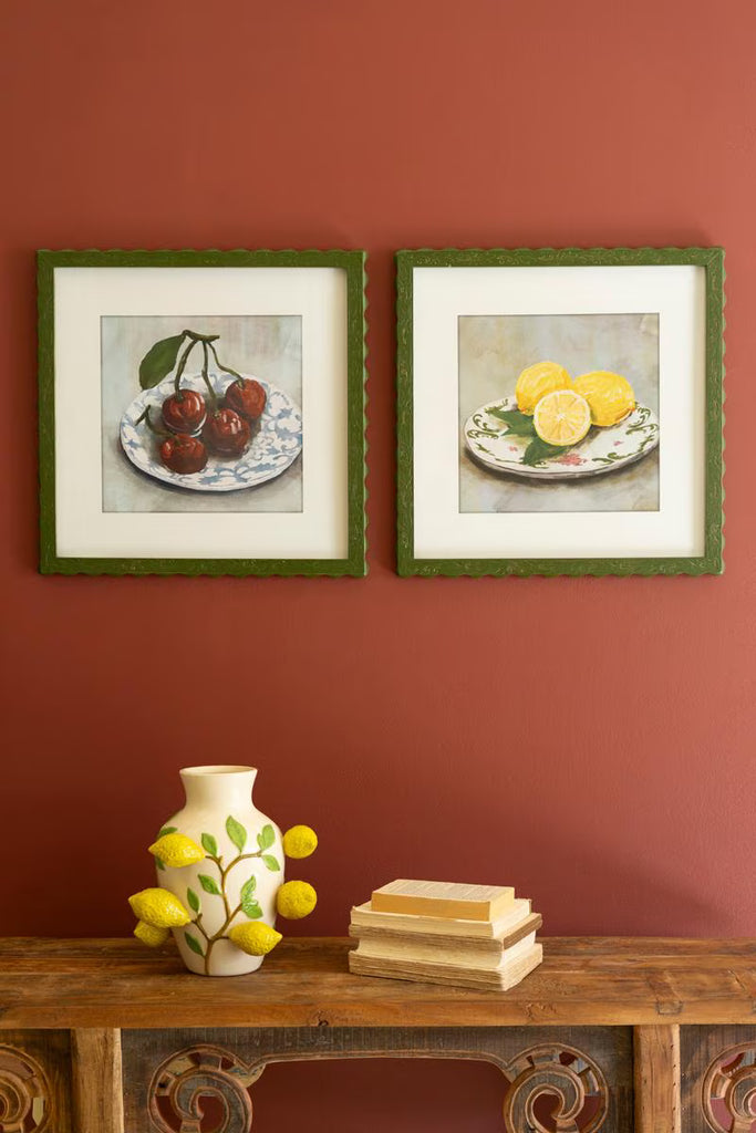 Set of 2 Framed Fruit Prints Under Glass – image 4