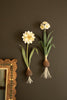 Set of 2 Painted Metal Flower Wall Sconces - image 2