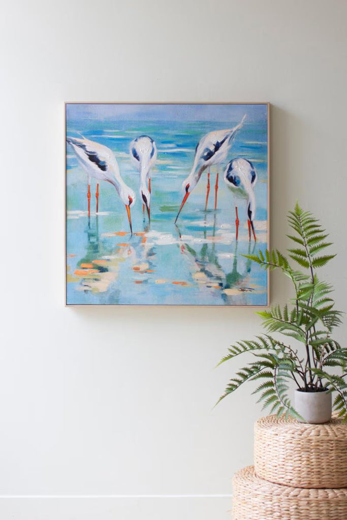 Framed Acrylic Painting - Shore Birds – image 1