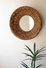 Round Banana Fiber Framed Mirror – image 1