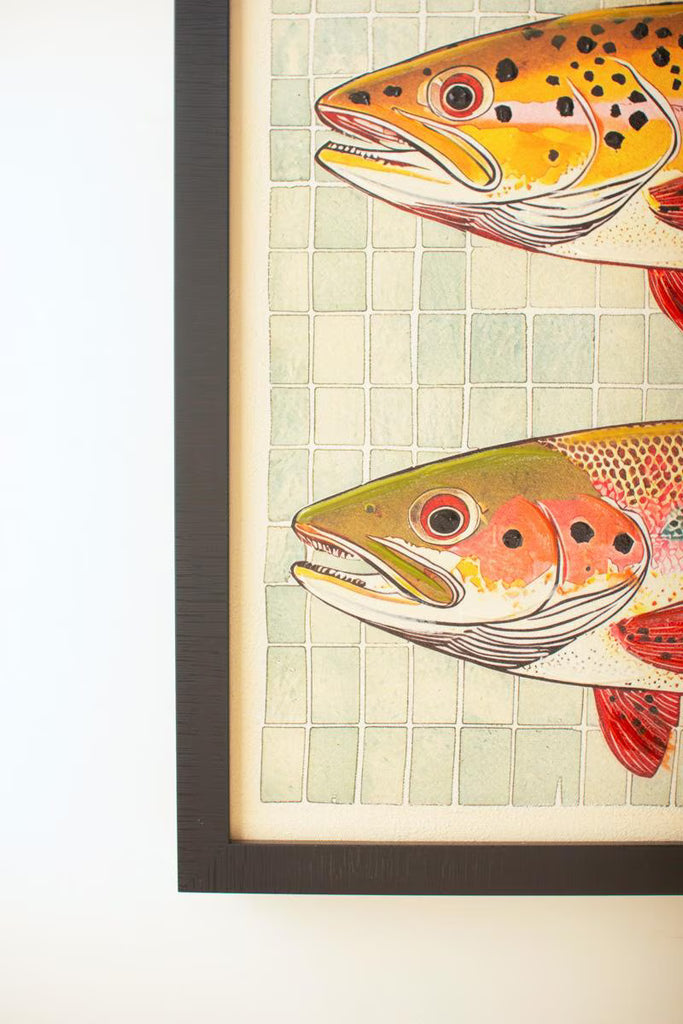 Framed Two Fish Painting – image 2
