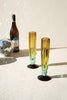 Set of 6 Recycled Fluted Champagne Glass - Blue and Amber – image 1
