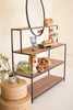 Metal and Wood Display Shelves with Mirror – image 3