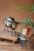 Set of 2 Recycled Iron Steers - image 2