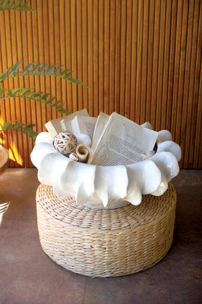 Organic White Ceramic Compote – image 1