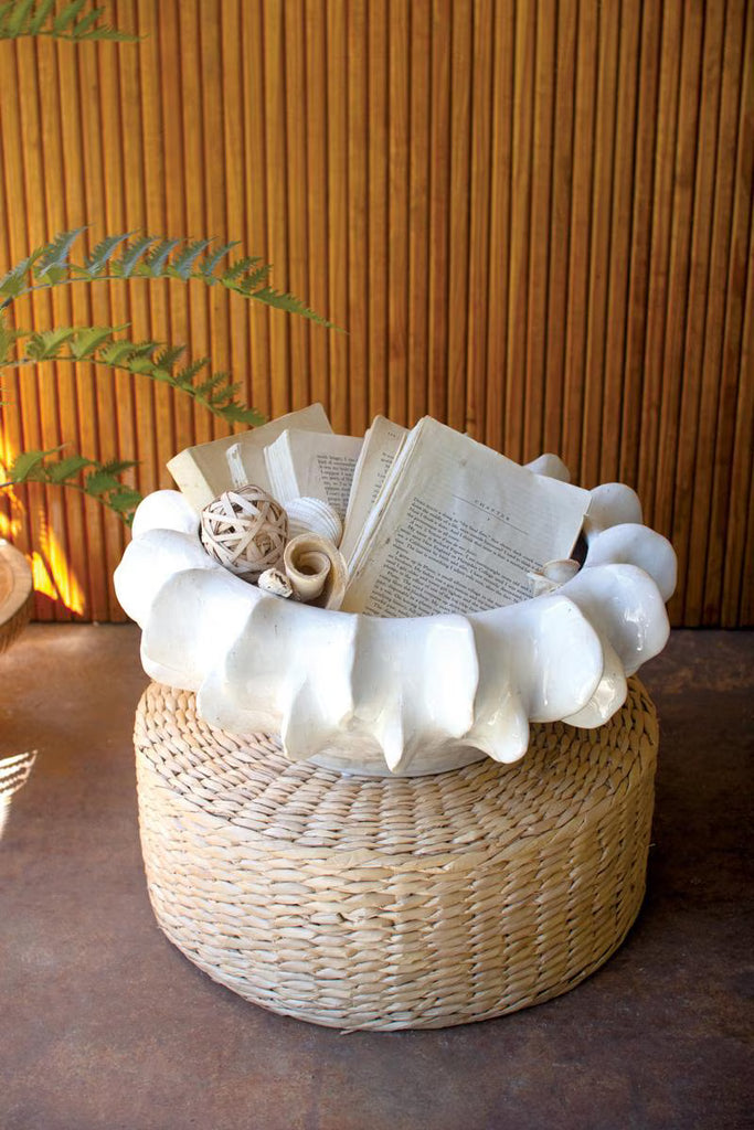 Organic White Ceramic Compote – image 1