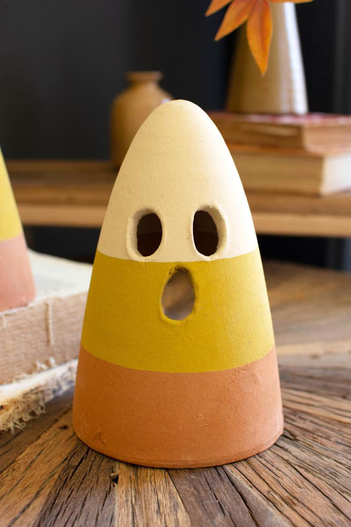SET OF TWO CANDY CORN LANTERNS (MIN 2) — Kalalou H4406K