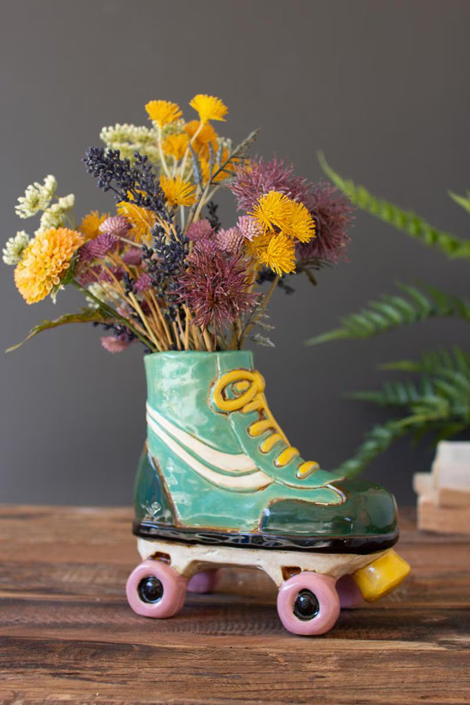 Set of 2 Ceramic Roller Skate Planter (min 2) – image 5
