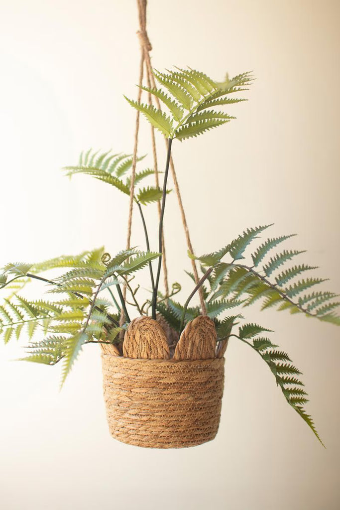 Set of 6 Woven Seagrass Hanging Planter Basket – image 2