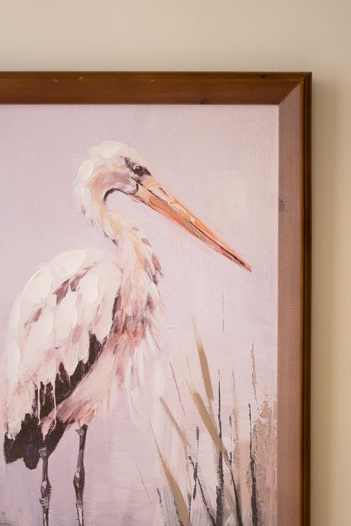 Set of 2 Framed Paint Over Print Herons – image 2