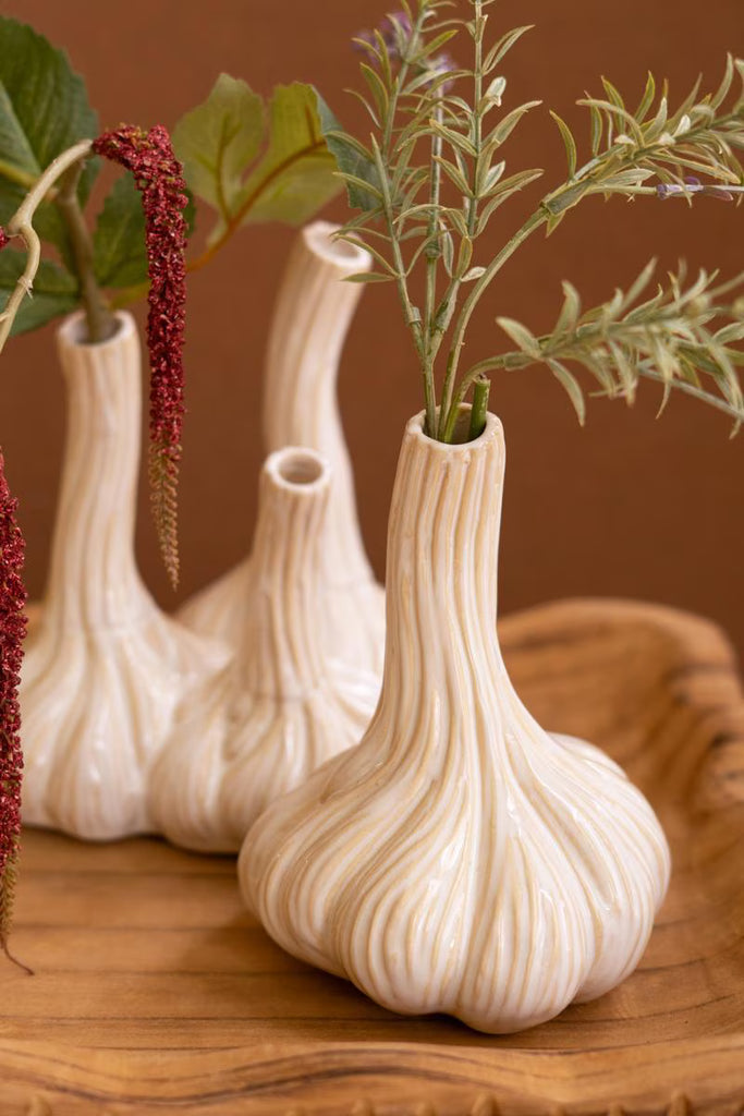 Set of 2 Ceramic Garlic Bud Vases - image 3