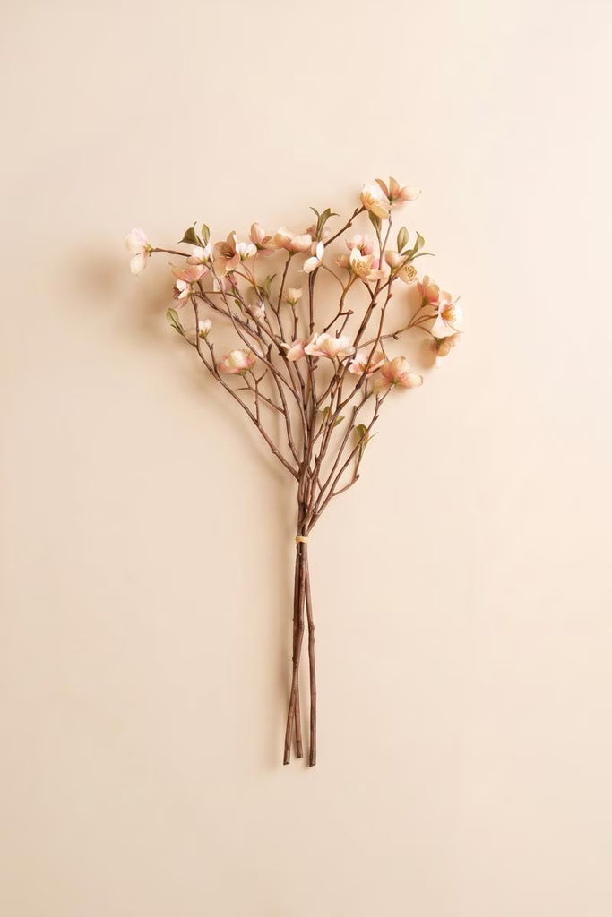 Set of 6 Artificial Peach Blossom Bundle – image 2