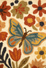 Wood Framed Hand-hooked Flowers & Butterfly – image 3