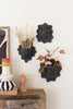 SET OF THREE BLACK WAVY CLAY WALL PLANTERS — Kalalou H4439