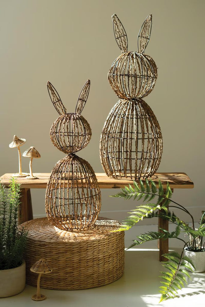 Set of 2 Twig and Iron Rabbits - image 1