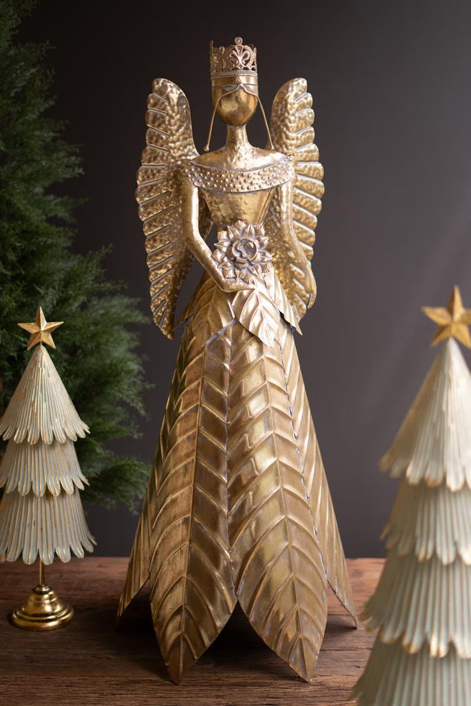 Large Table Top Metal Christmas Angel - 39"t – image 1