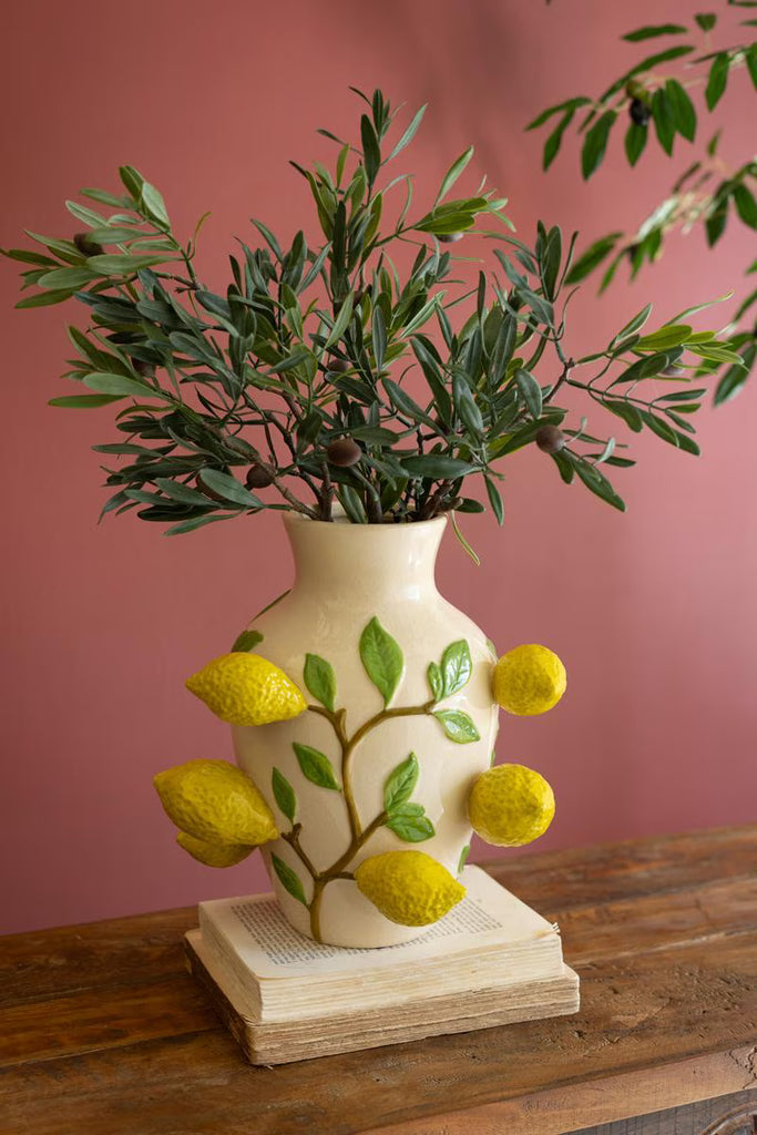 Large Ceramic Lemons Vase - view 2