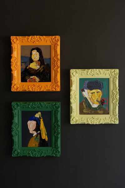 SET OF THREE FRAMED PAINTINGS - PORTRAITS - ONE EACH — Kalalou CAR1775