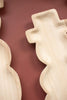 Set of 2 Carved Wood Snowmen Trays - image 2