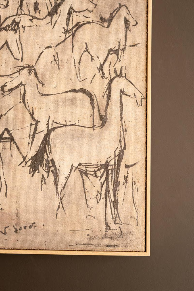 Framed Paint Over Print 1000 Horses – image 3