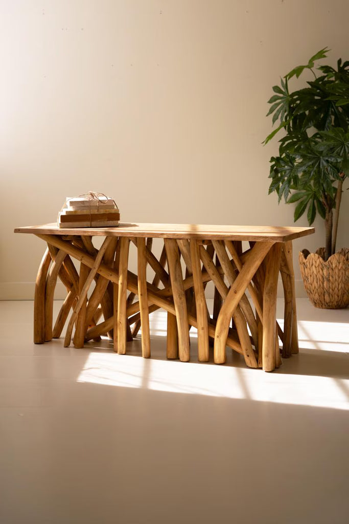 Repuropsed Teakwood Branches Rectangle Coffee Table – image 6