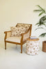 Round Embroidered Accent Table with Mango Wood Top – image 2